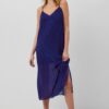 Calandra Crinkle Midi Slip Dress - blue