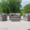 2 Seat Rattan Garden Sofa Set in Grey - Lisbon - Rattan Direct