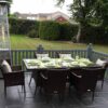 6 Seat Rattan Garden Dining Set With Rectangular Dining Table in Brown - Cambridge - Rattan Direct